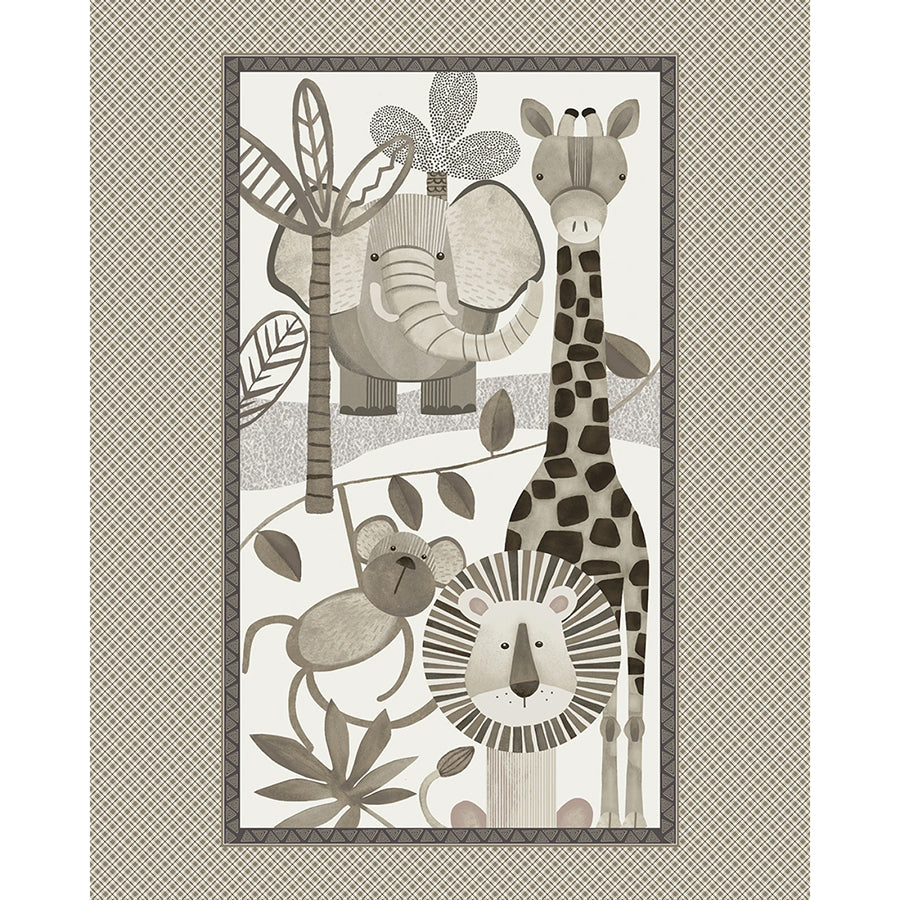 Jungle Romp Minky 48" X 60" Panel Multi
