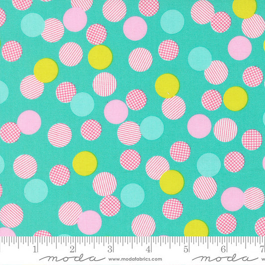 Moda Pick Me! Playful Dot Aqua 1 Yard Cut