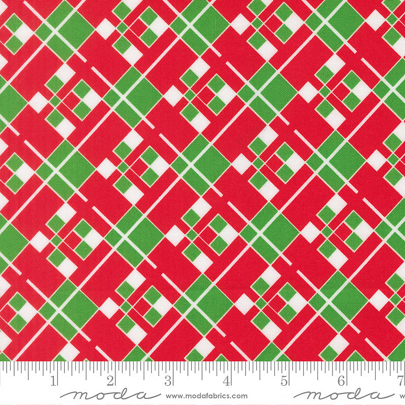 Snow Time Checks & Plaids Poinsettia Red