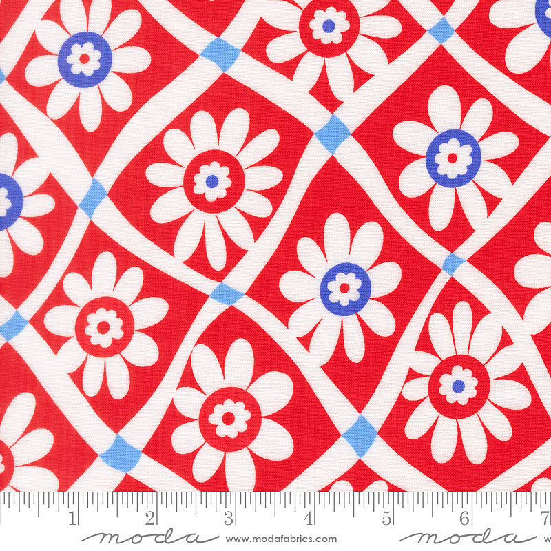 On The Porch Floral Check Country Red