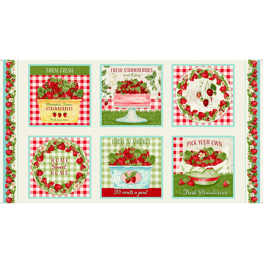 Berry Besties 24" Blocks Panel Multi