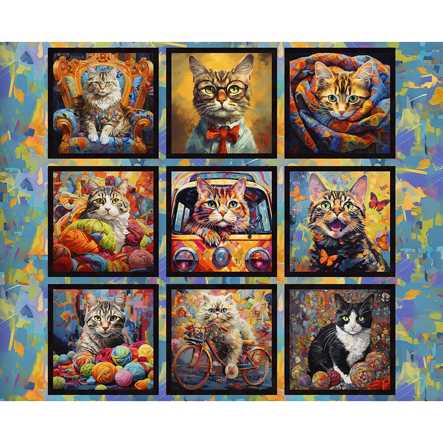 Purrfectly Playful 36" Panel Multi