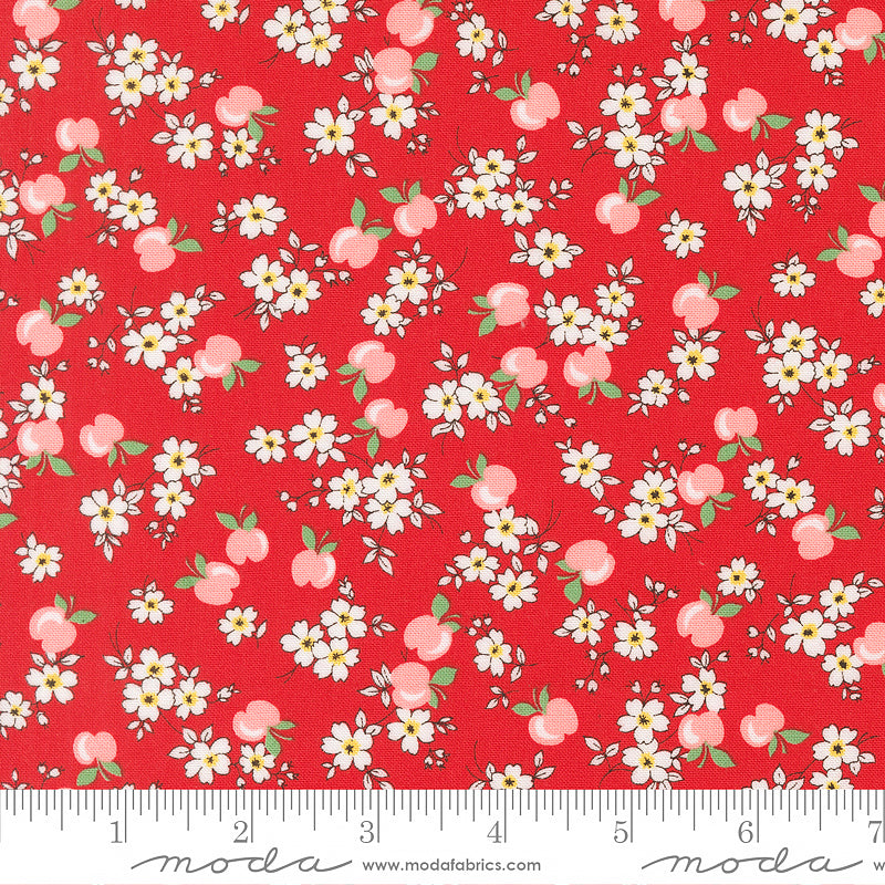 30's Playtime Apple Florals Scarlet
