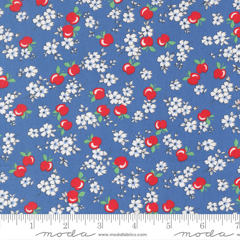 30's Playtime Apple Florals Bluebell