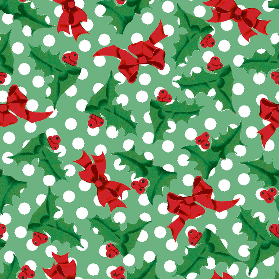 Dancing Santas Red Ribbon Wonderland Green