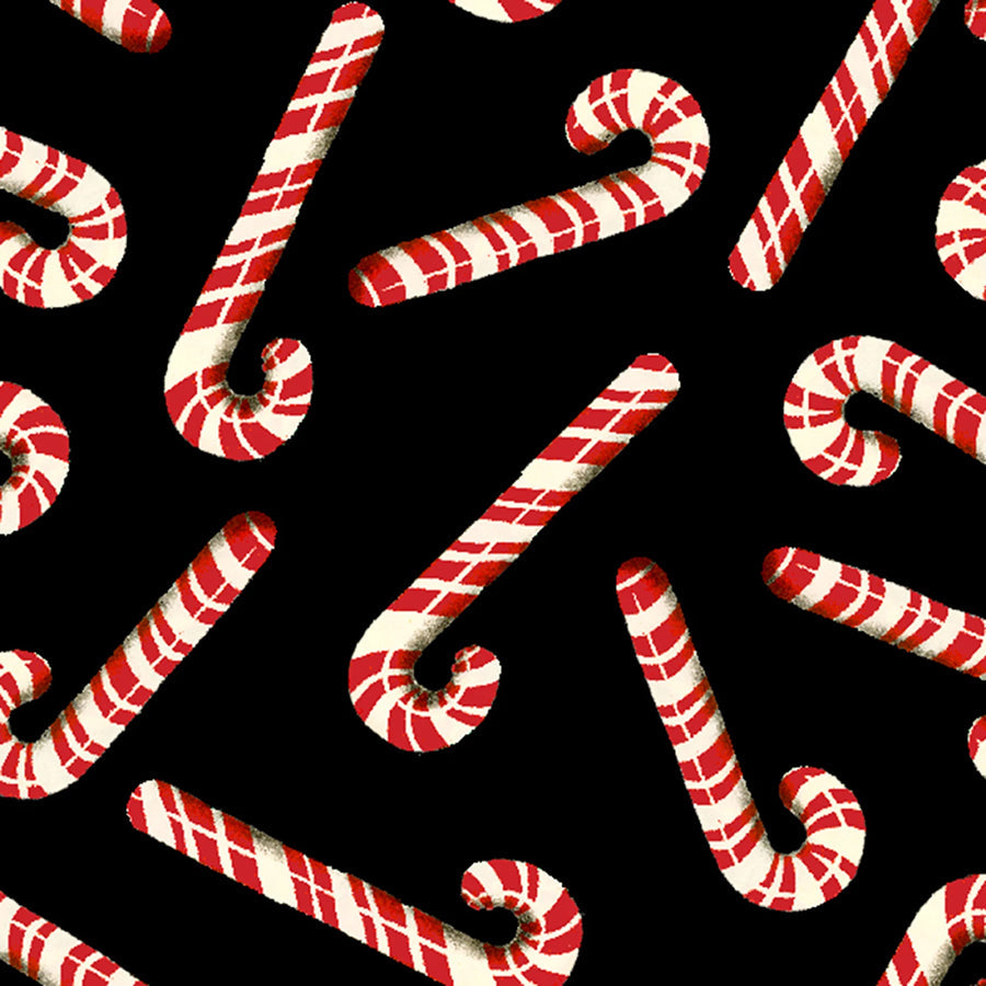 Dancing Santas Peppermint Party Black