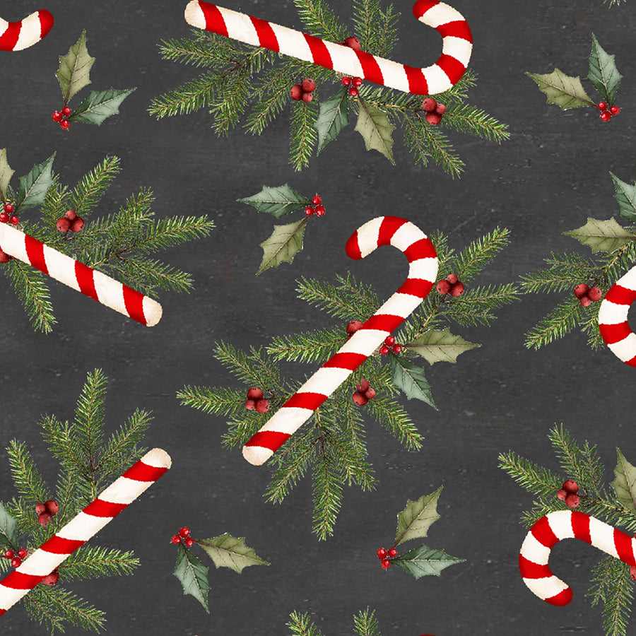 3 Wishes Very Merry Gingerbread Sugar & Spruce Charcoal 1 Yard Cut