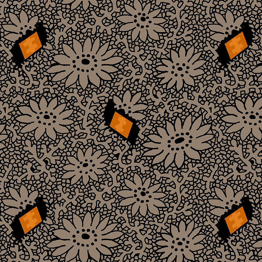 Mr. Moon Linework Floral & Vines Gray