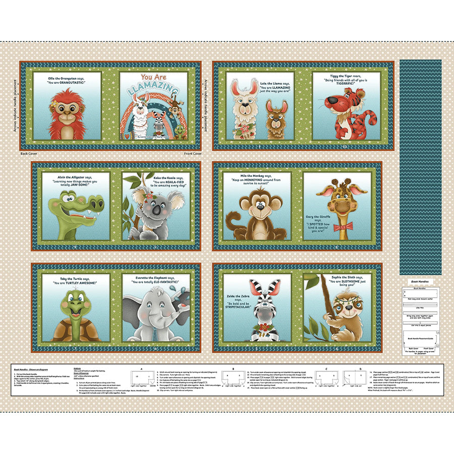 Little Readers 8 You Are Llamazing 36" Book Panel Cream