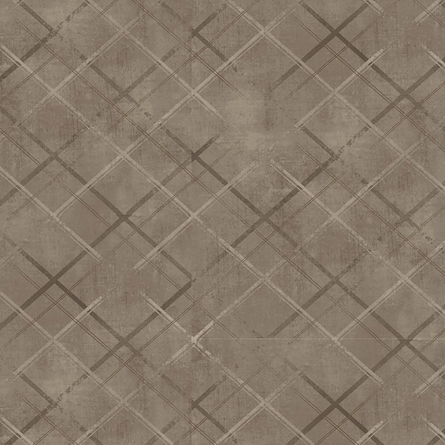 One Sister Basics Distressed Plaid Gray Taupe