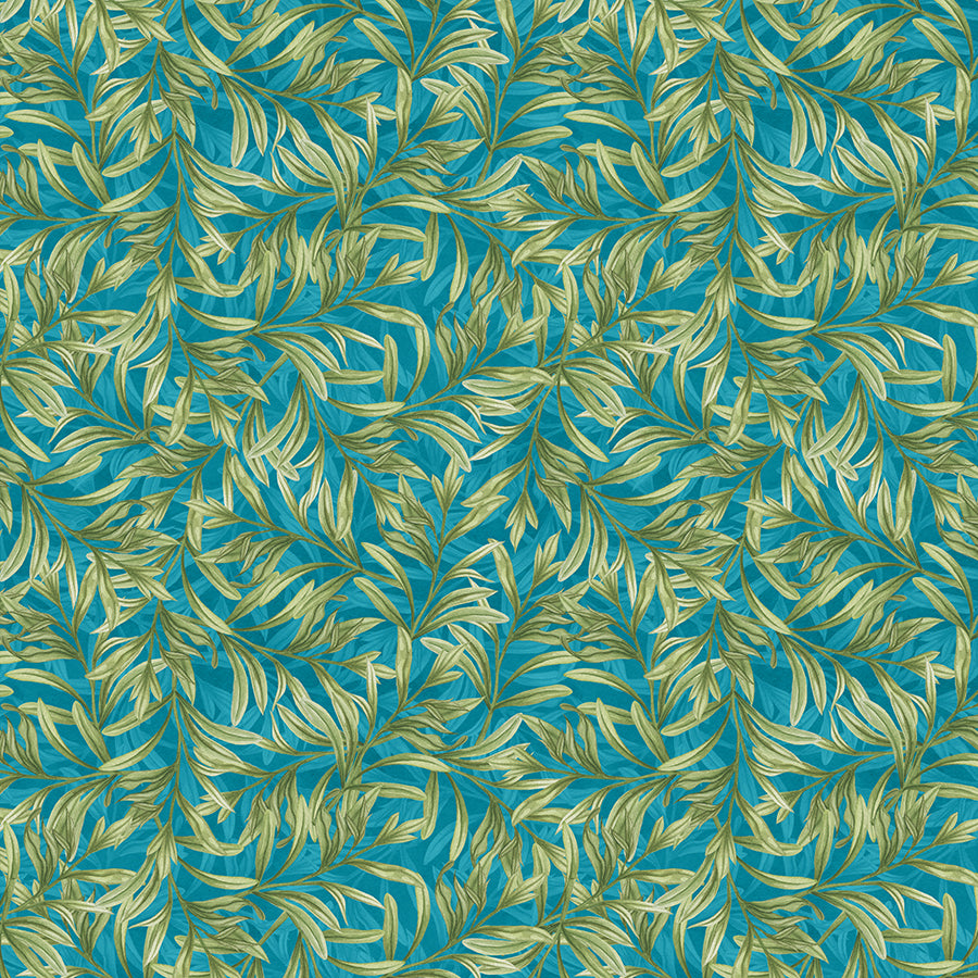 Midnight Garden Leaves All Over Teal