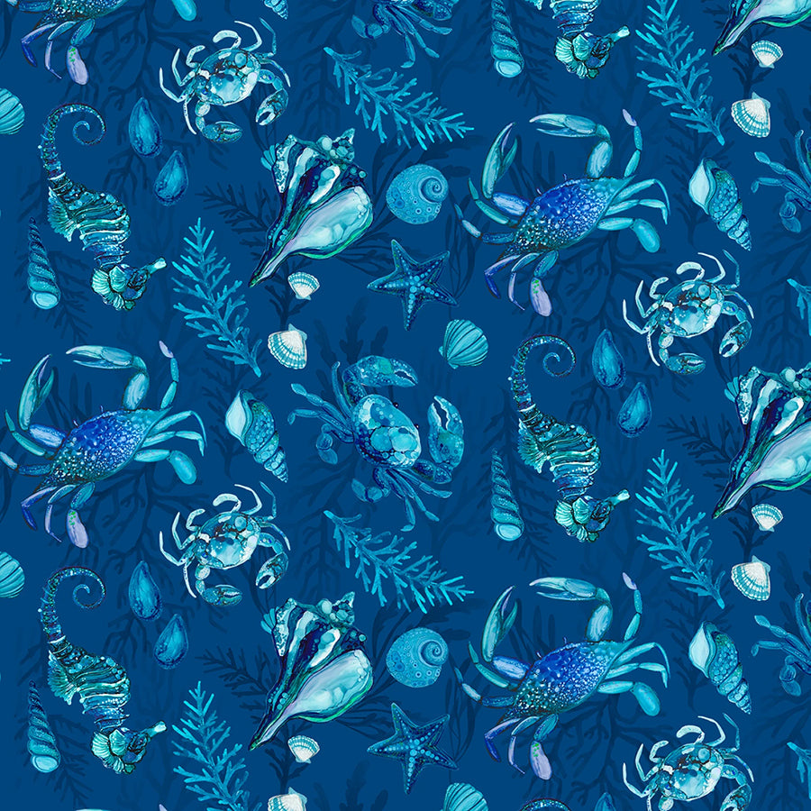 Sapphire Seas Large All Over Dark Blue