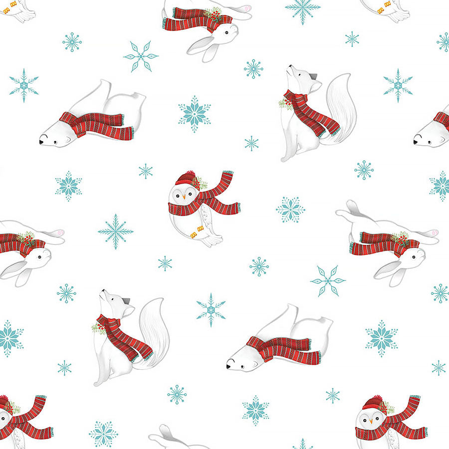 Woodland Wishes Bears & Snowflakes White/Multi