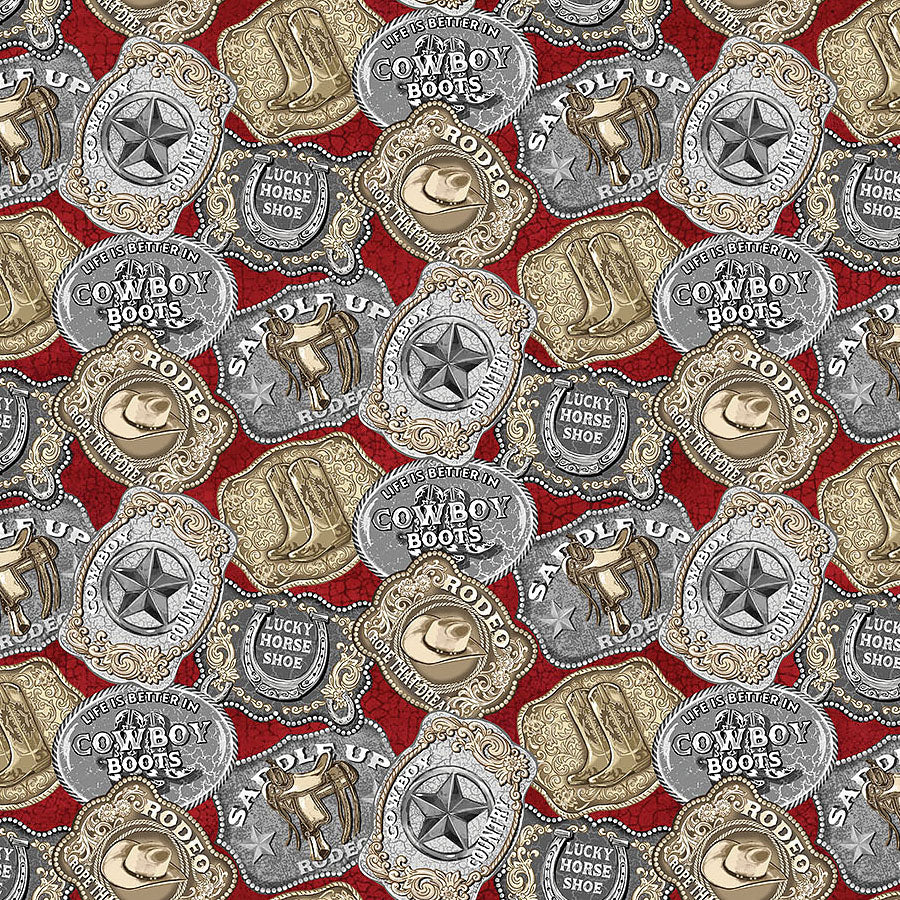 Cowboy Blues Buckles Red/Multi