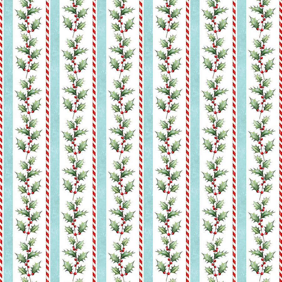Holly Jolly Holly Stripe White Multi