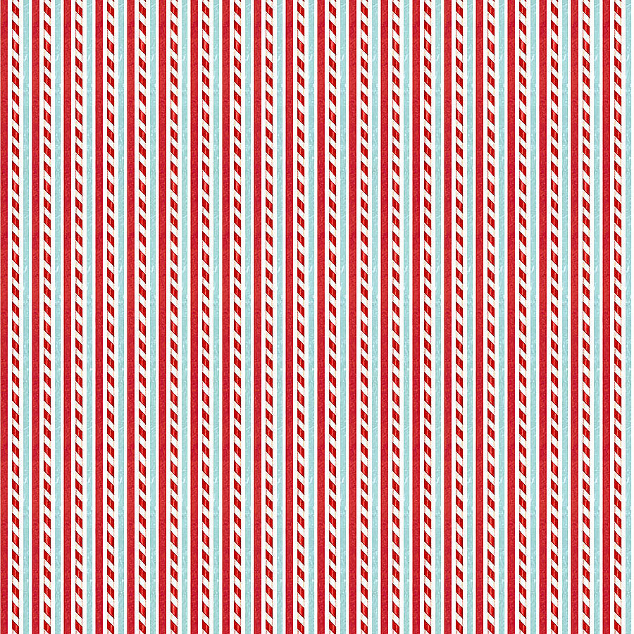 Holly Jolly Candycane Stripe White Multi