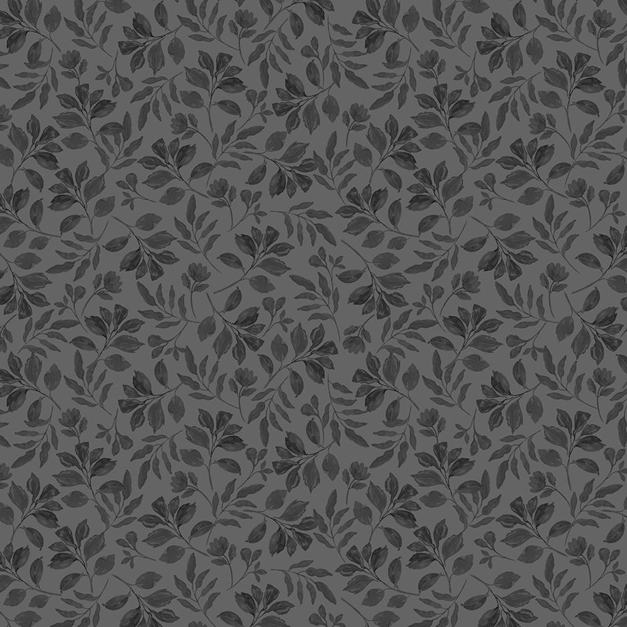 Scarlet Dreams Tonal Leaves Black