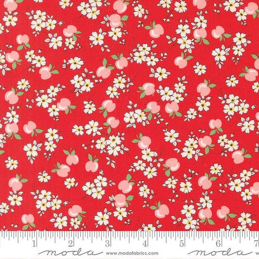 30's Playtime Apple Florals Scarlet - Moda from Fort Worth Fabric Studio