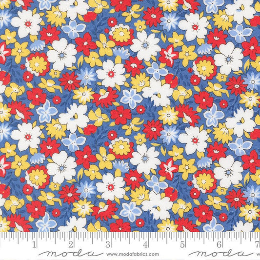 30's Playtime Bouncy Florals Bluebell - Moda from Fort Worth Fabric Studio