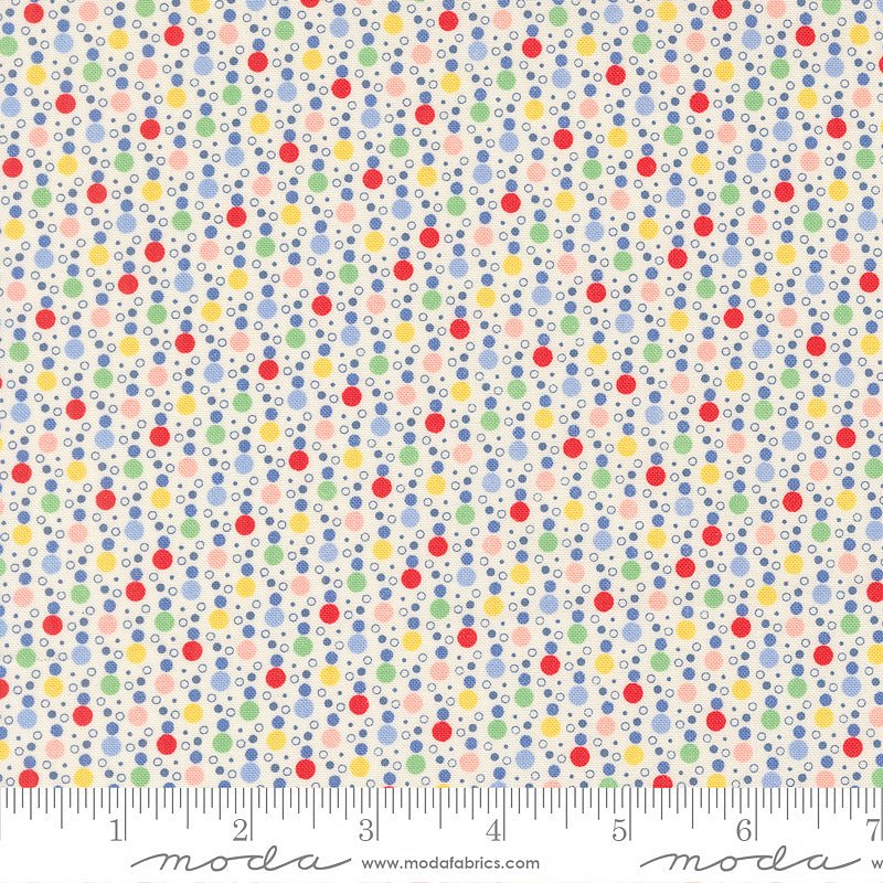 30's Playtime Bubbly Dots Primary – Remnant 36″ × 44″