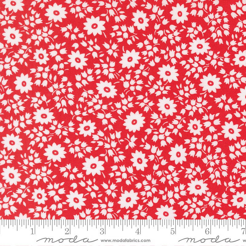 30's Playtime Perky Florals Scarlet - Moda from Fort Worth Fabric Studio