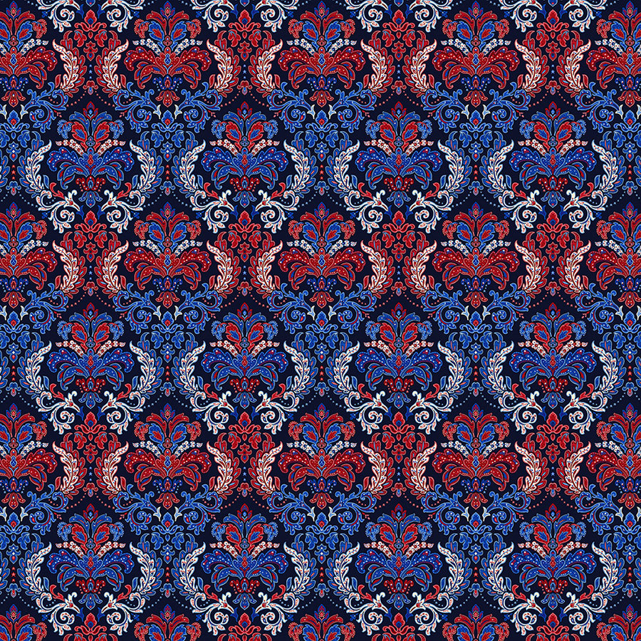 108" Wide Quilt Backing Liberty Hill Damask Navy