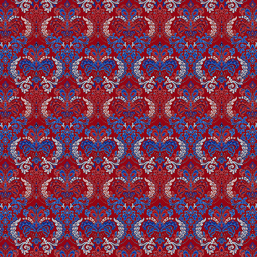 108" Wide Quilt Backing Liberty Hill Damask Red