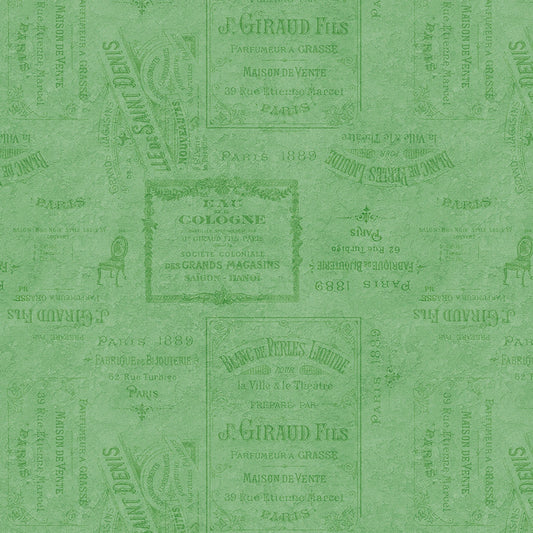Wildflower Meadow Word Texture Green - Wilmington Prints from Fort Worth Fabric Studio