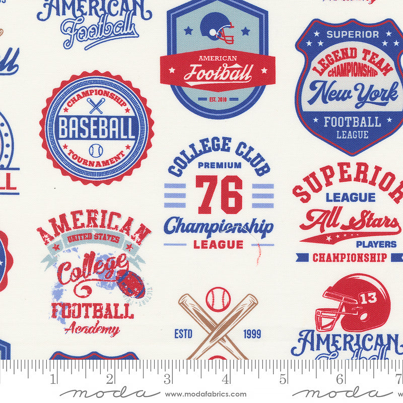 Moda Play Ball Patchwork Champions Chalk 1 Yard Cut