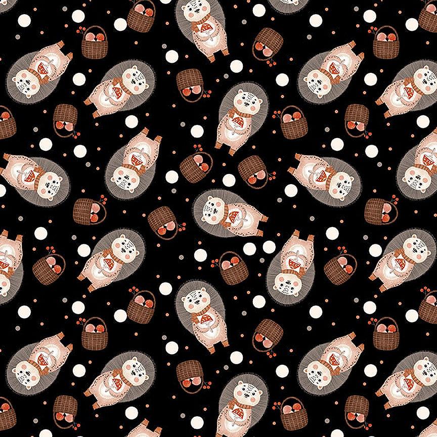 Cheerful Cheeks Hedgehogs Black