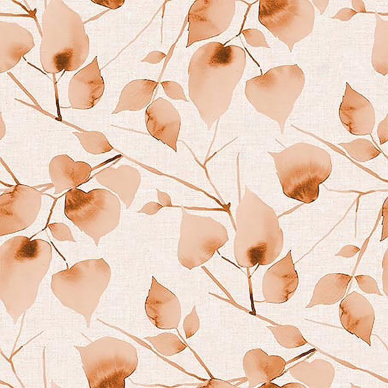 108" Wide Quilt Backing Eden Water Color Leaves Clove