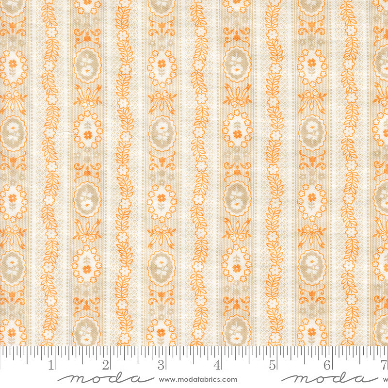 Moda Agatha Road Floral Stripes Ghost Multi 1 Yard Cut