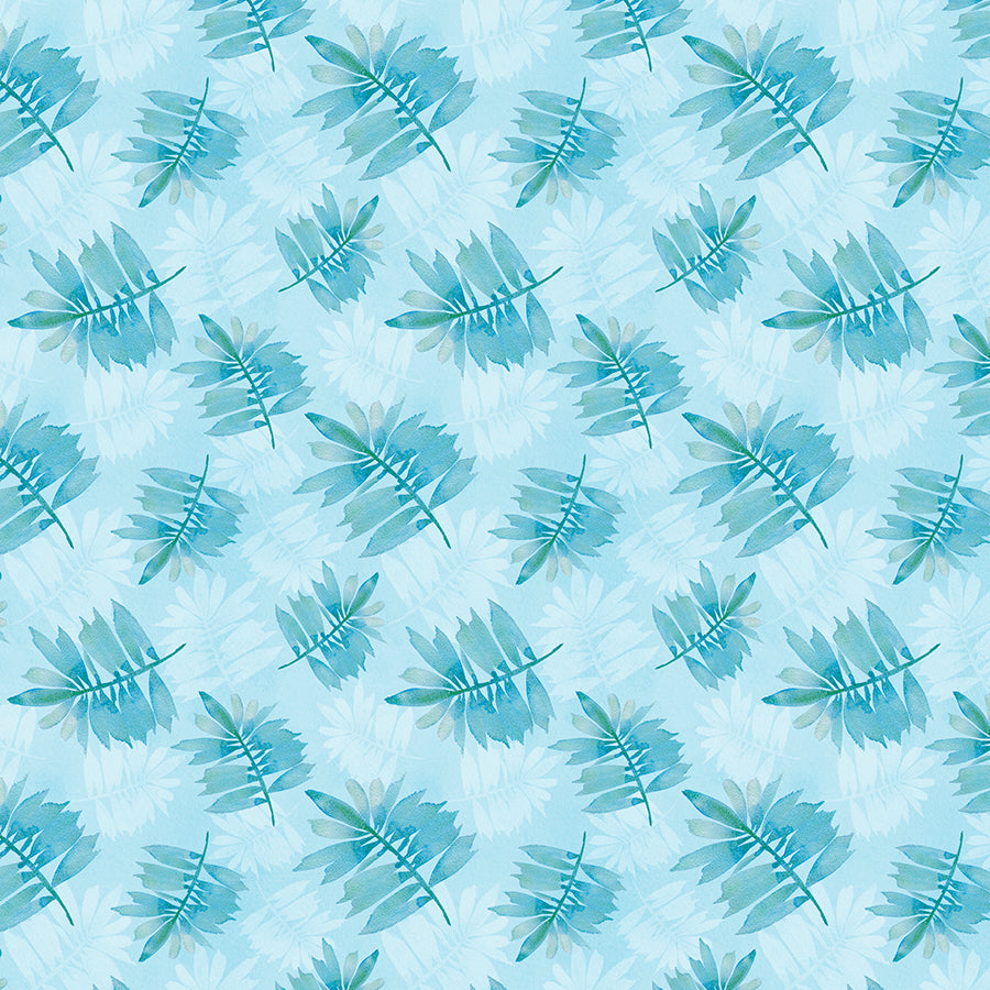 Underwater Wonders Leaf Toss Light Blue