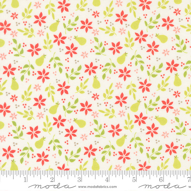 Poinsettia & Pear Florals & Pears Cloud