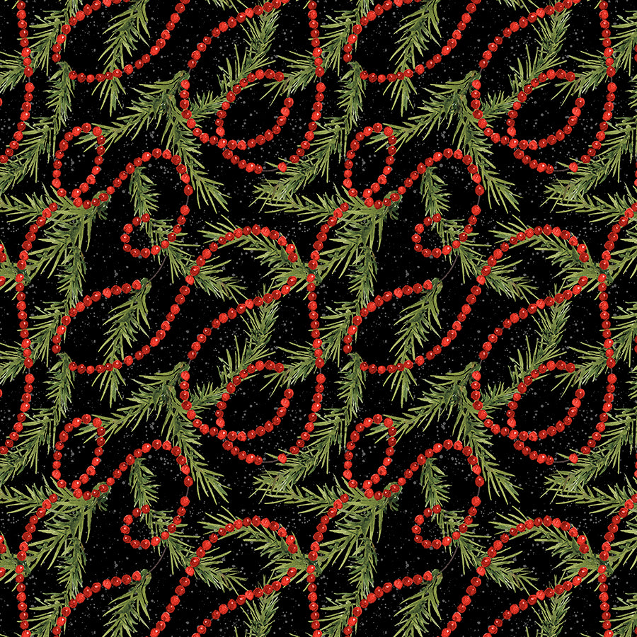 Merry Gnome-ments Garland All Over Black