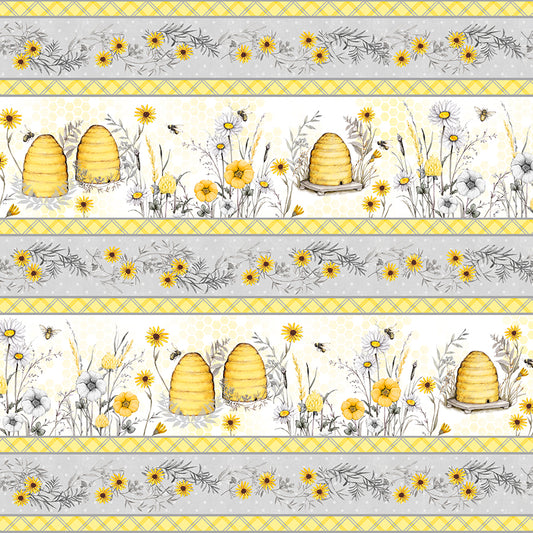 Buzzin' Blooms Repeating Stripe Multi