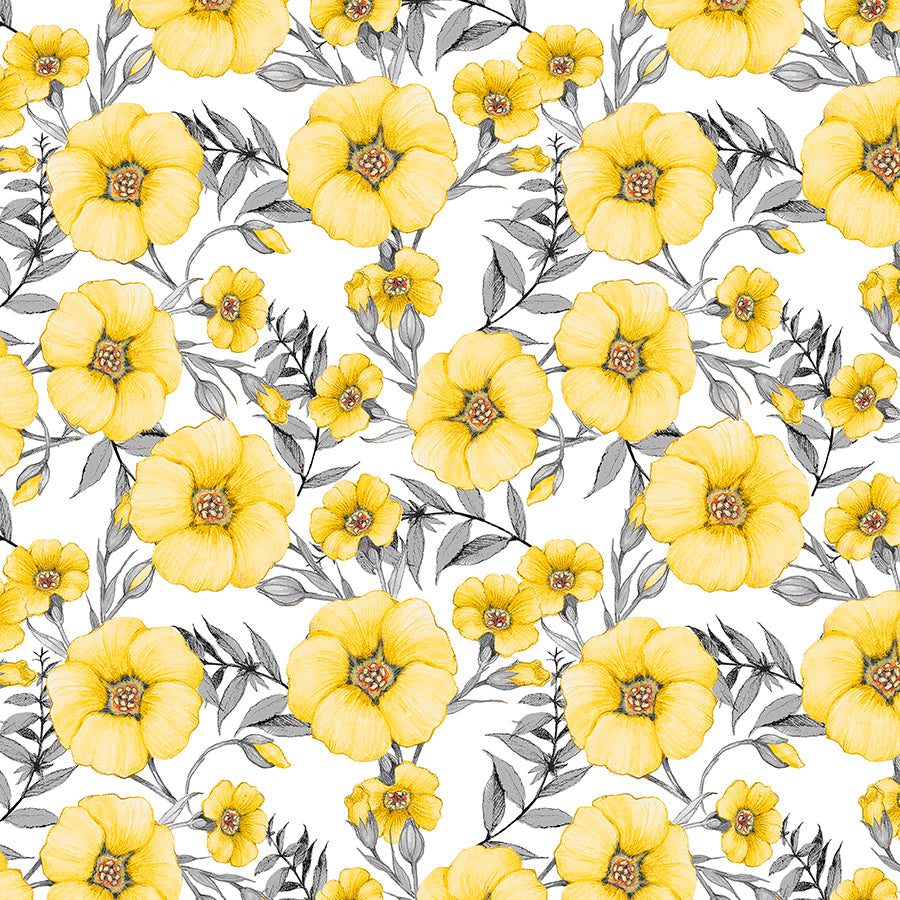 Buzzin' Blooms Packed Florals White