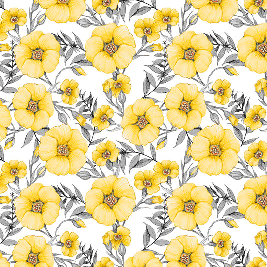Buzzin' Blooms Packed Florals White