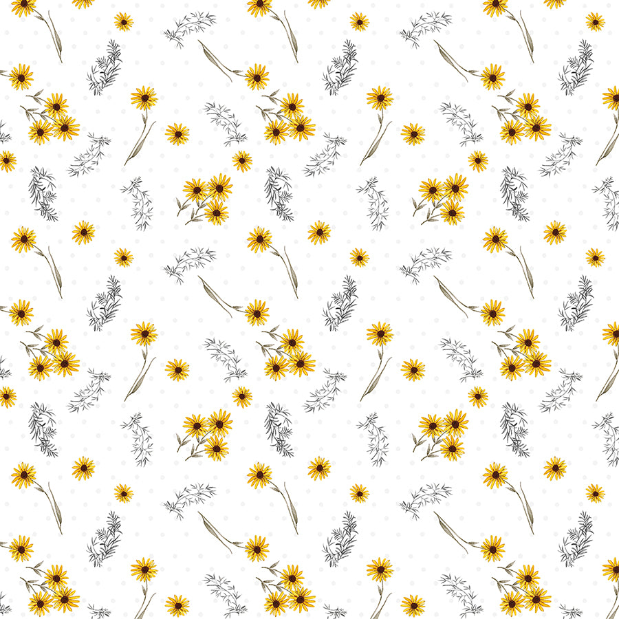 Buzzin' Blooms Small Florals White