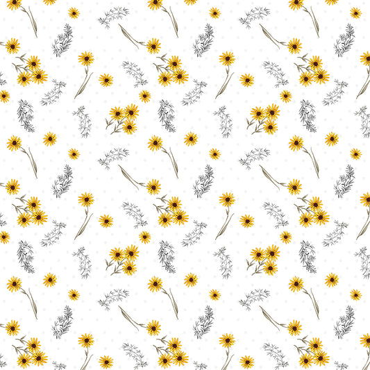 Buzzin' Blooms Small Florals White