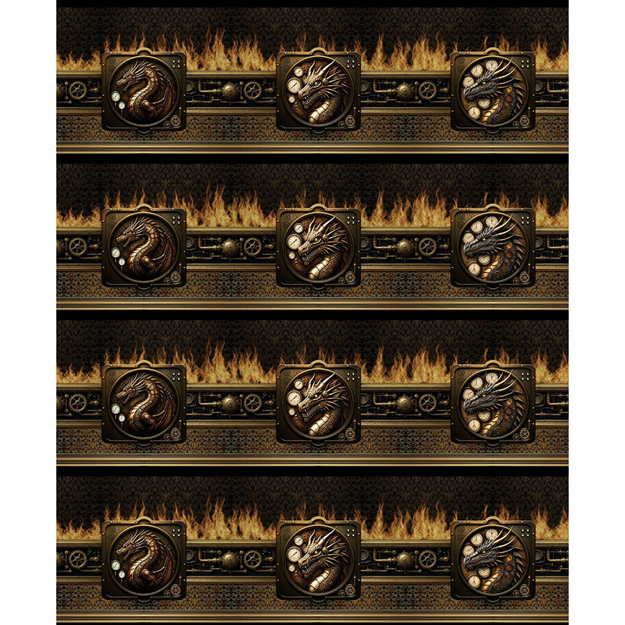 Dragons - Steampunk Dynasty Border Multi