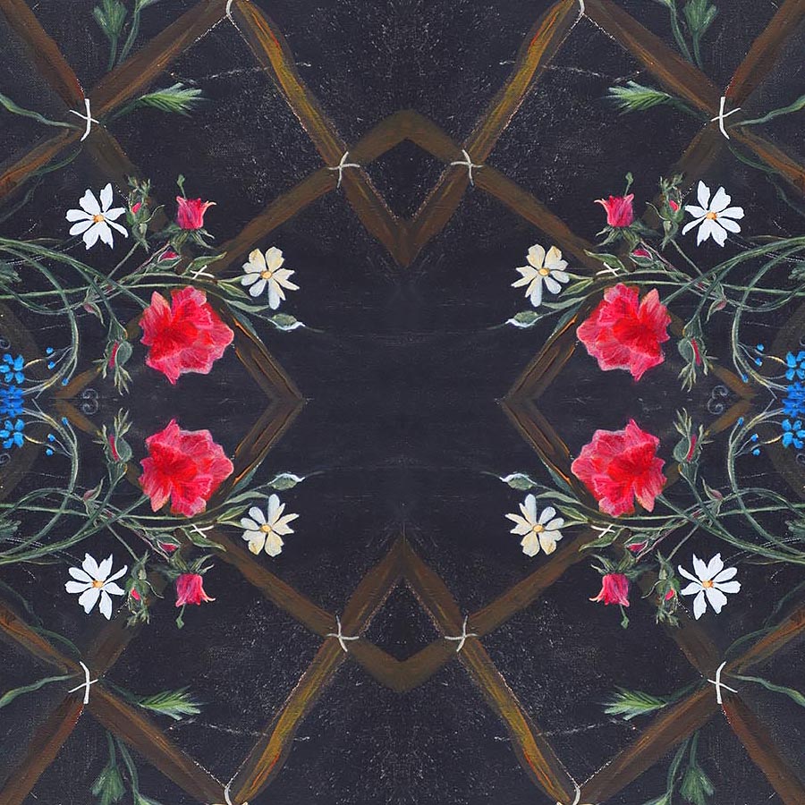 Northcott French Revolution Bordeaux Jardin Charcoal 1 Yard Cut