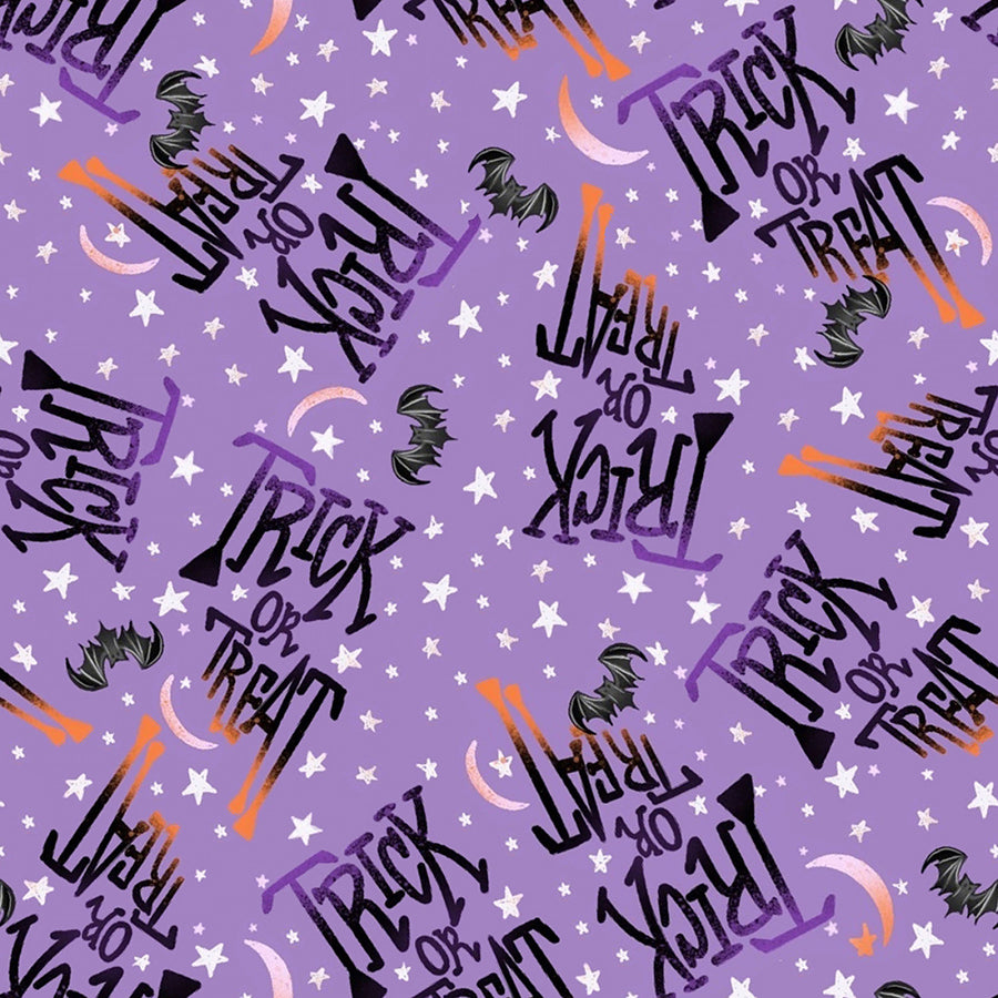 Ghostly Greetings Halloween Words Purple