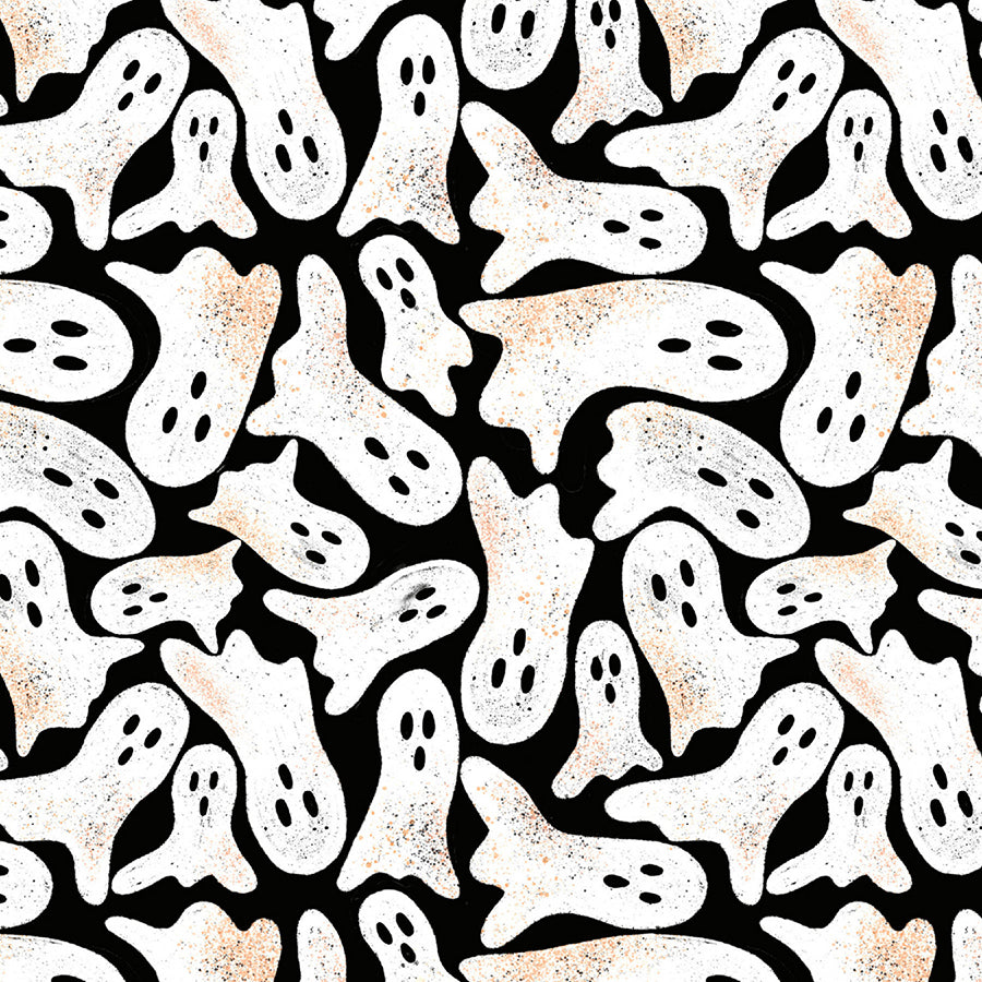 Ghostly Greetings Ghosts Black