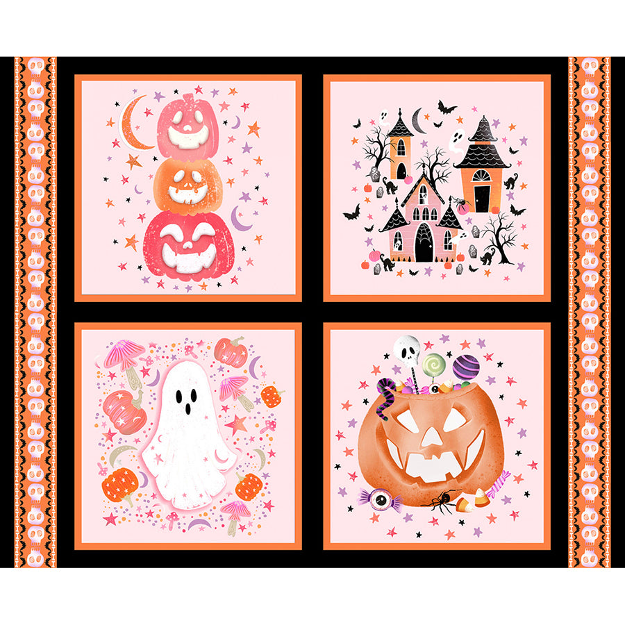 Ghostly Greetings 36" Pillow Panel Light Pink
