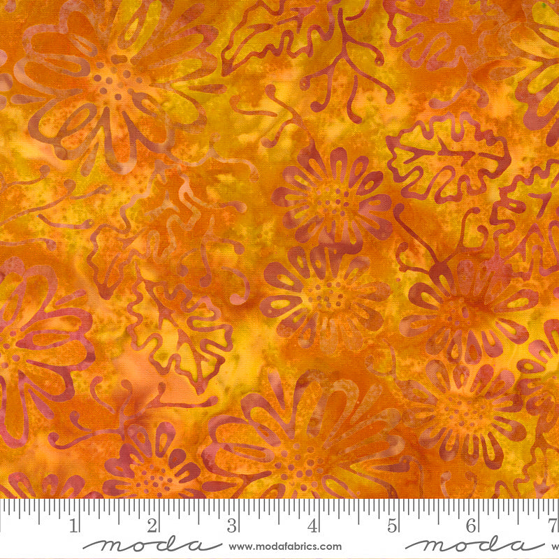 Chroma Batiks Florals & Leaves Sunrise