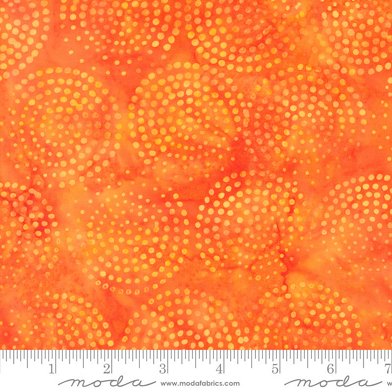 Echo Batiks Marble Dots Tangerine Swirl