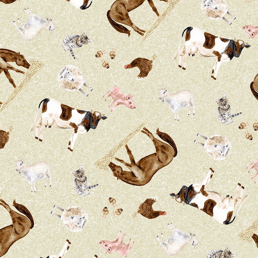 Little Seedlings Farm Barn Animals Ecru