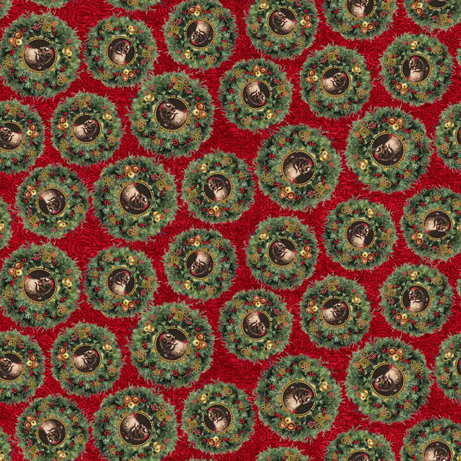 Gears & Garland Christmas Wreaths Red