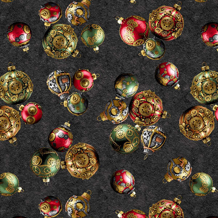 Gears & Garland Ornaments Black